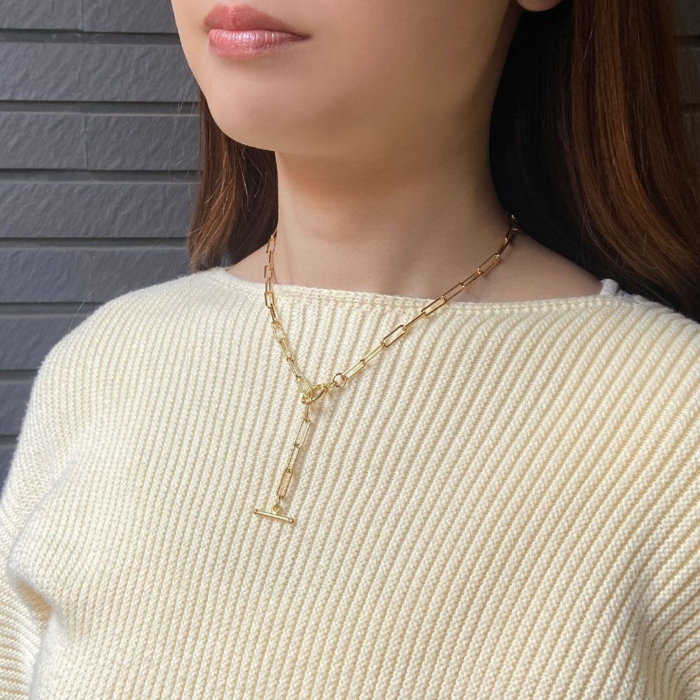 重ねづけの強い味方･地金シリーズ！SV925(ゴールドカラー) クリップチェーン