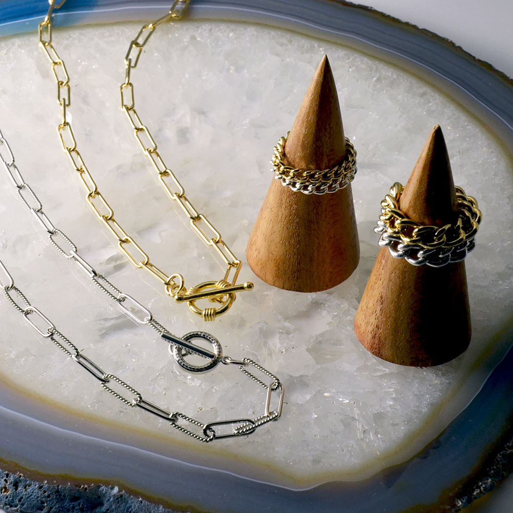 重ねづけの強い味方･地金シリーズ！SV925 デザインクリップロングチェーン