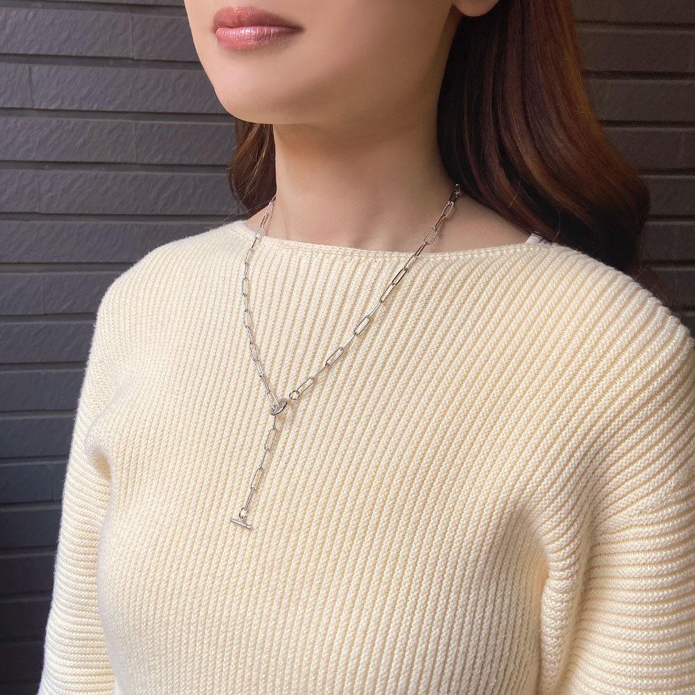 重ねづけの強い味方･地金シリーズ！SV925 デザインクリップロングチェーン