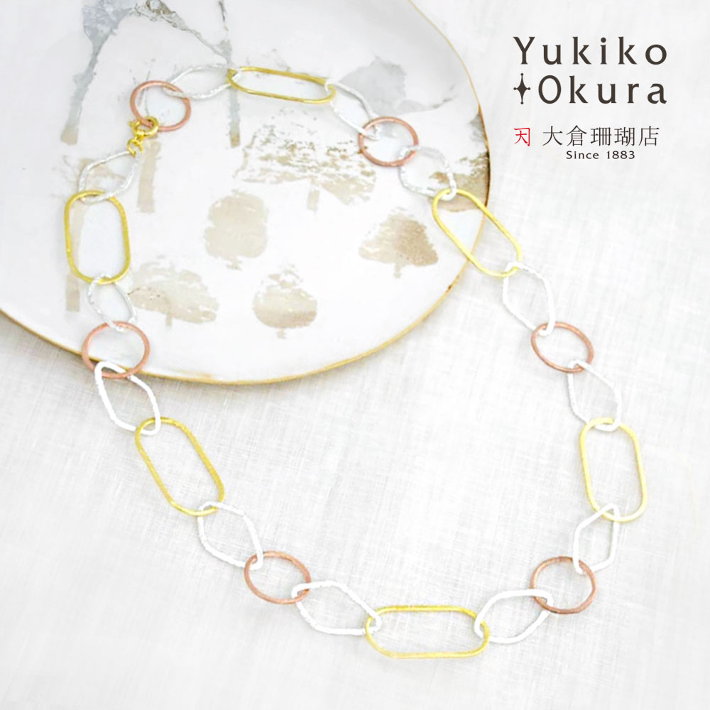 シルバー925  トリプルカラーミックス チェーンネックレス 60ｃｍ 80ｃｍ 100ｃｍ