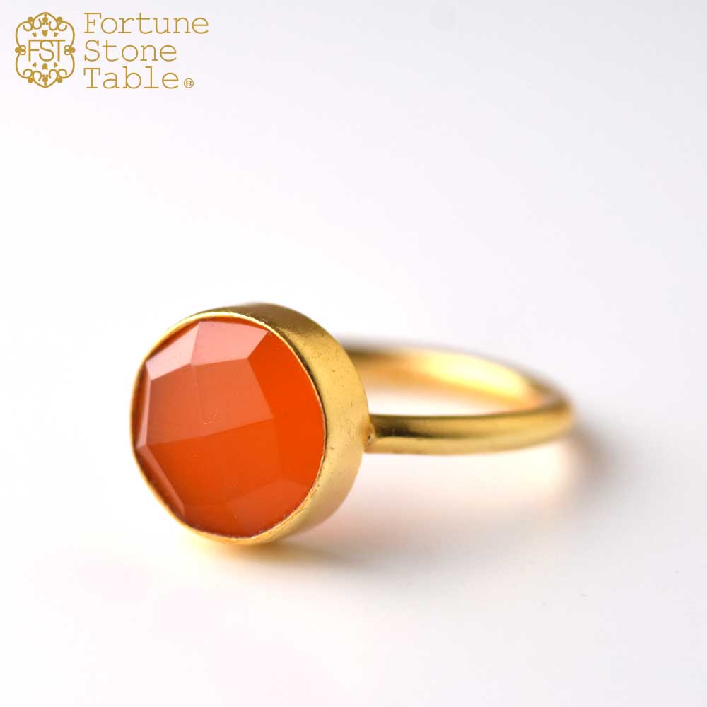 SVストーンベゼルリング カーネリアン【Fortune Stone Table】
