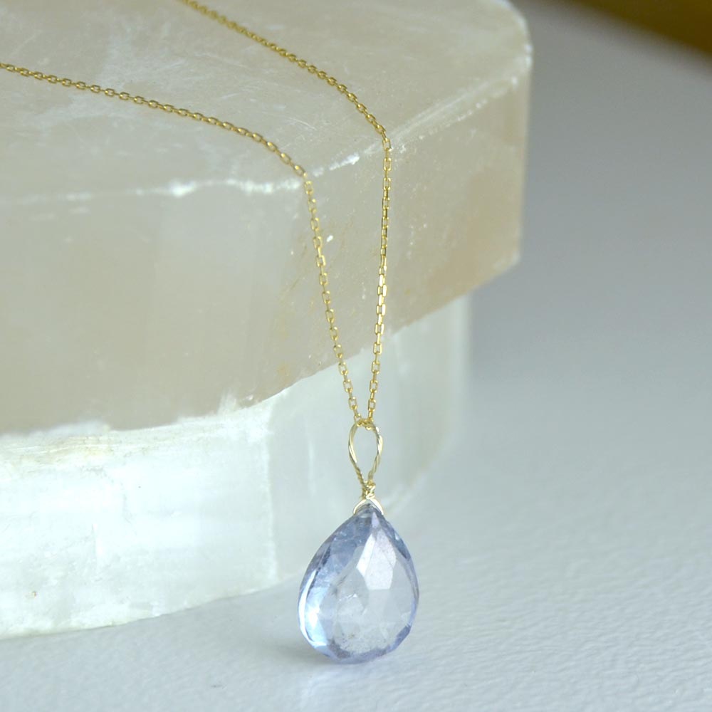 K10 パープルクォーツ フラットドロップチャーム