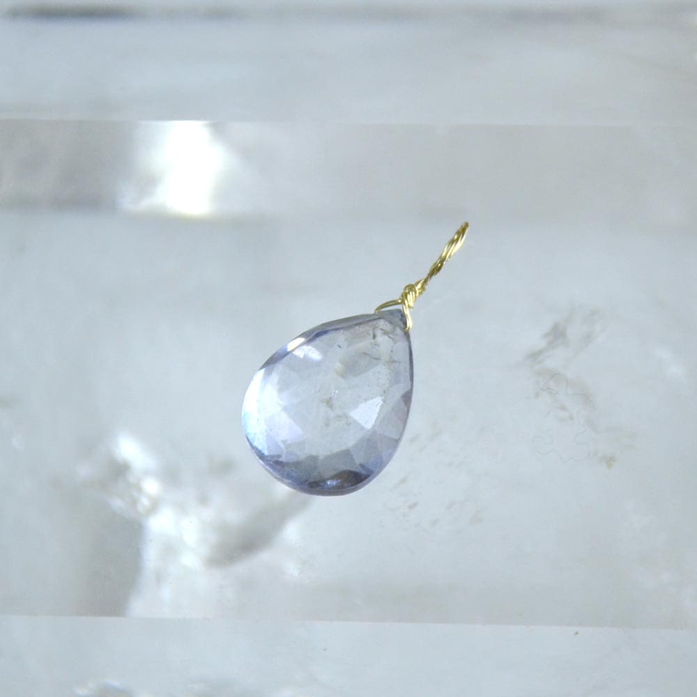 K10 パープルクォーツ フラットドロップチャーム