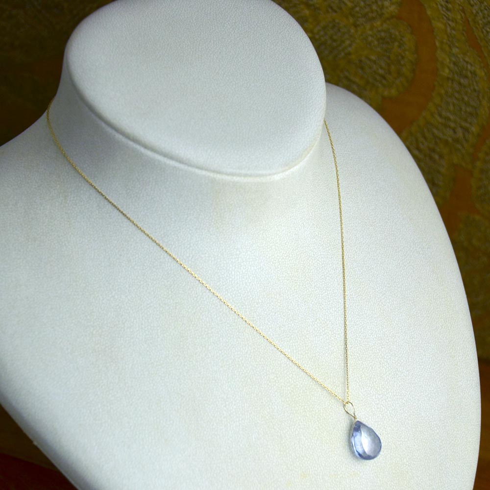 K10 パープルクォーツ フラットドロップチャーム