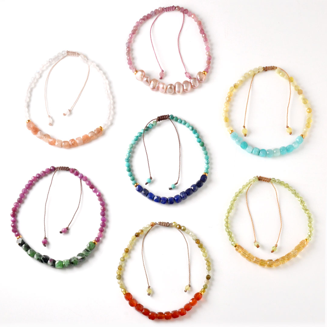 TWOtone stones ブレスレット　シトリン×ペリドット【Fortune Stone Table】