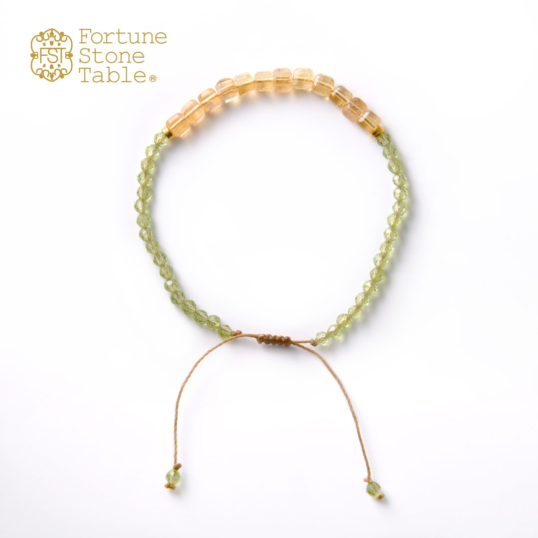 TWOtone stones ブレスレット　シトリン×ペリドット【Fortune Stone Table】