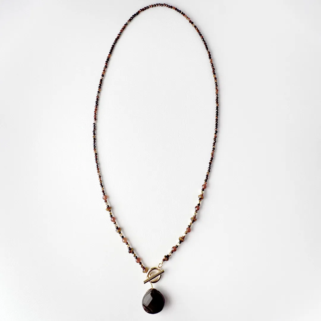 カラーで選ぶペンダントネックレス（茶）チョコレートアゲート【Fortune Stone Table】