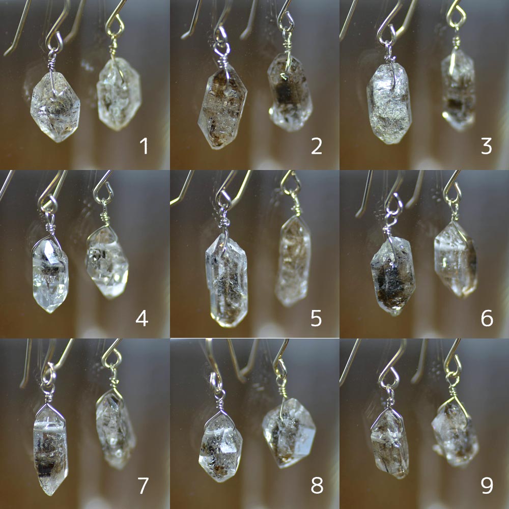 ハーキマーダイヤモンド ピアス (大)