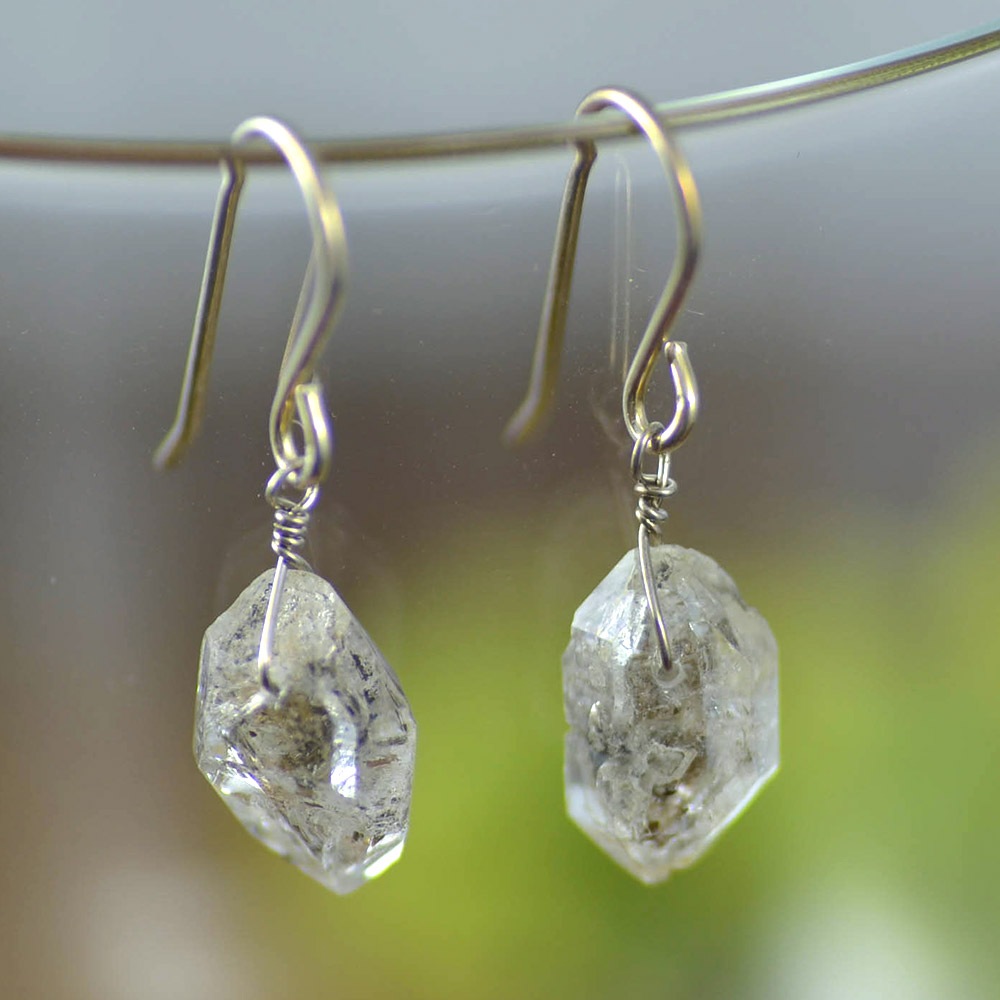 ハーキマーダイヤモンド ピアス (大)