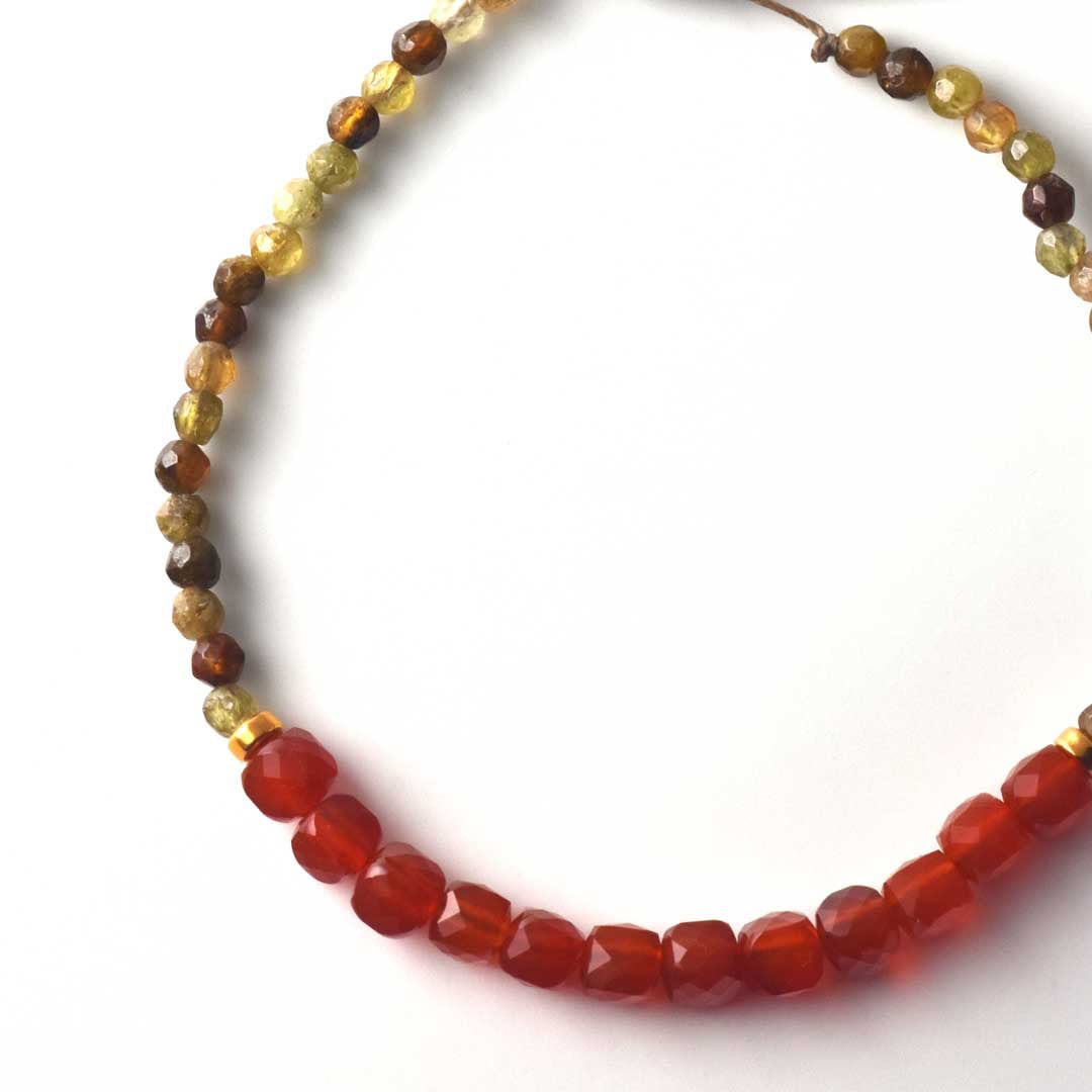 TWOtone stones ブレスレット カーネリアン×グリーンガーネット【Fortune Stone Table】