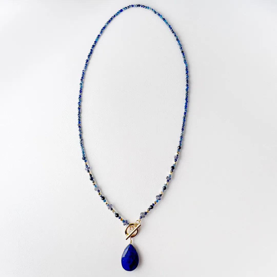 カラーで選ぶペンダントネックレス（濃青）ラピスラズリ【Fortune Stone Table】