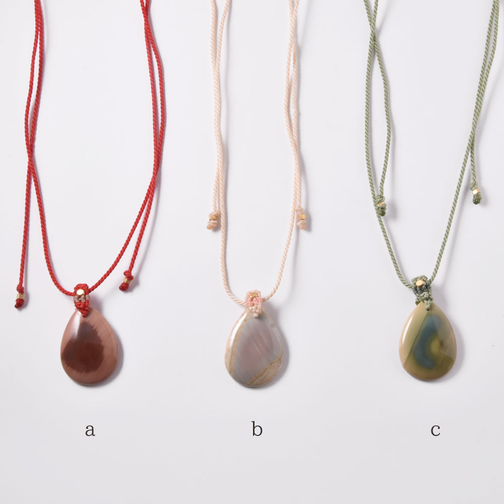 インペリアルジャスパー マクラメ編みネックレス(ドロップ)