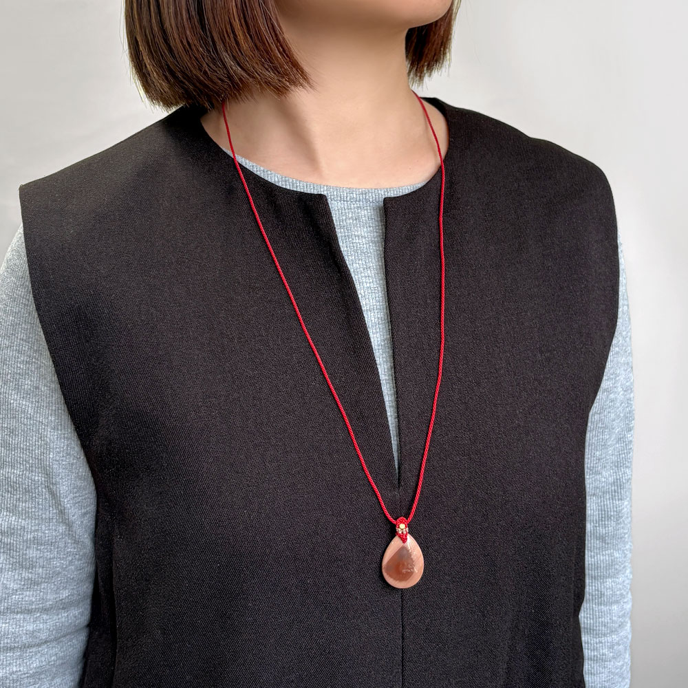 インペリアルジャスパー マクラメ編みネックレス(ドロップ)