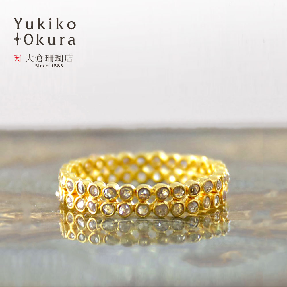 K18ブラウンダイヤ２連エタニティリング