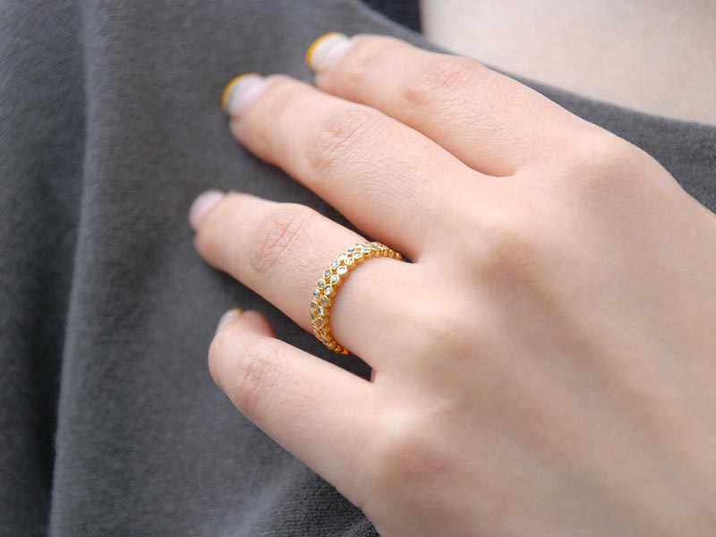 K18ブラウンダイヤ２連エタニティリング