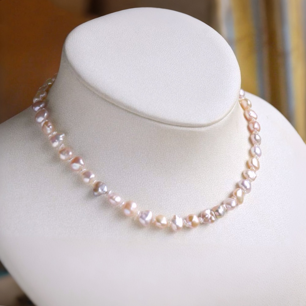 淡水ケシパール ミックスカラー ショートネックレス