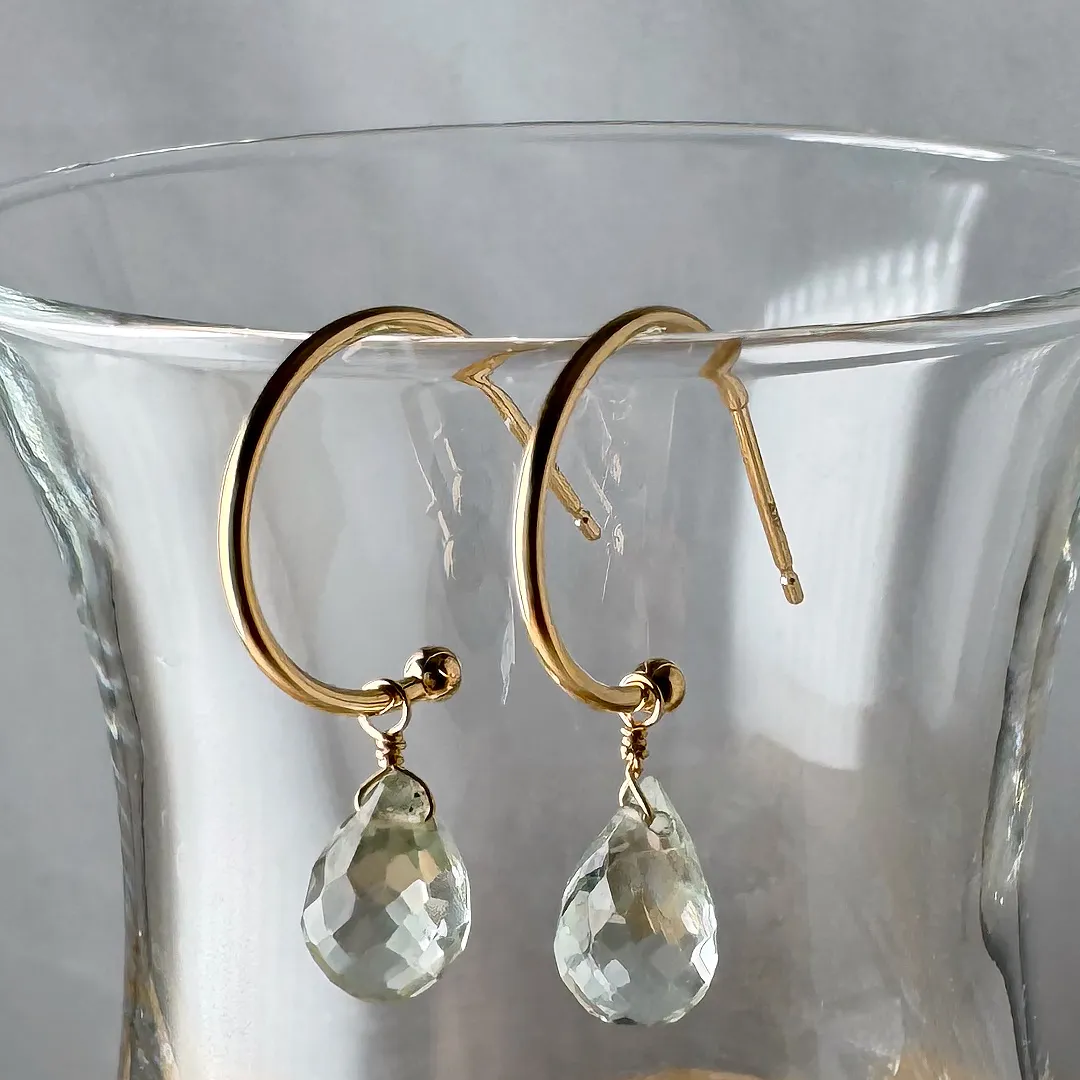 1点限り!K18 カラーストーン 5days チャーム ピアス