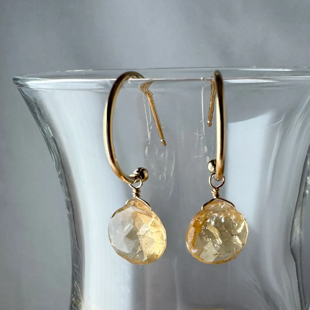 1点限り!K18 カラーストーン 5days チャーム ピアス