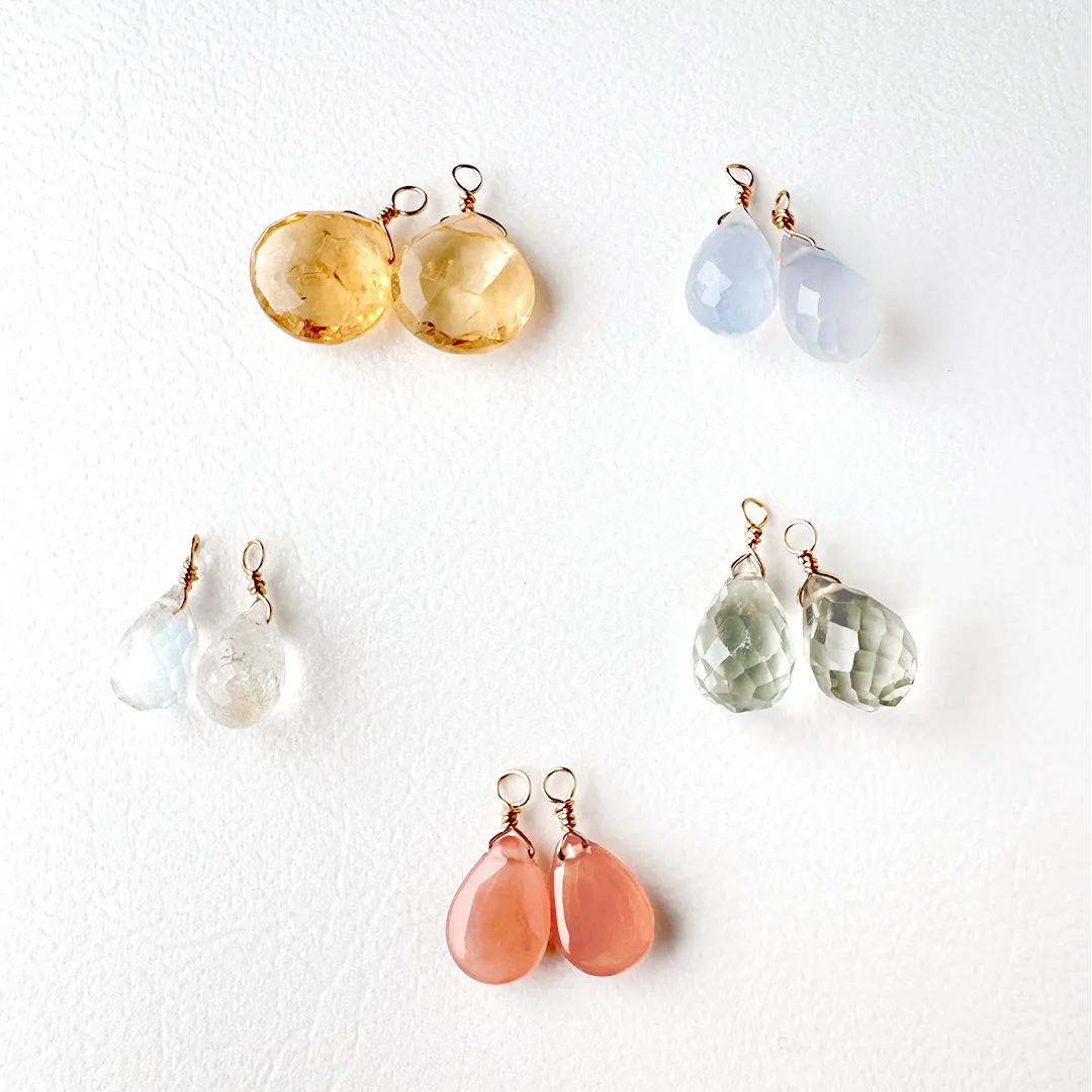 1点限り!K18 カラーストーン 5days チャーム ピアス