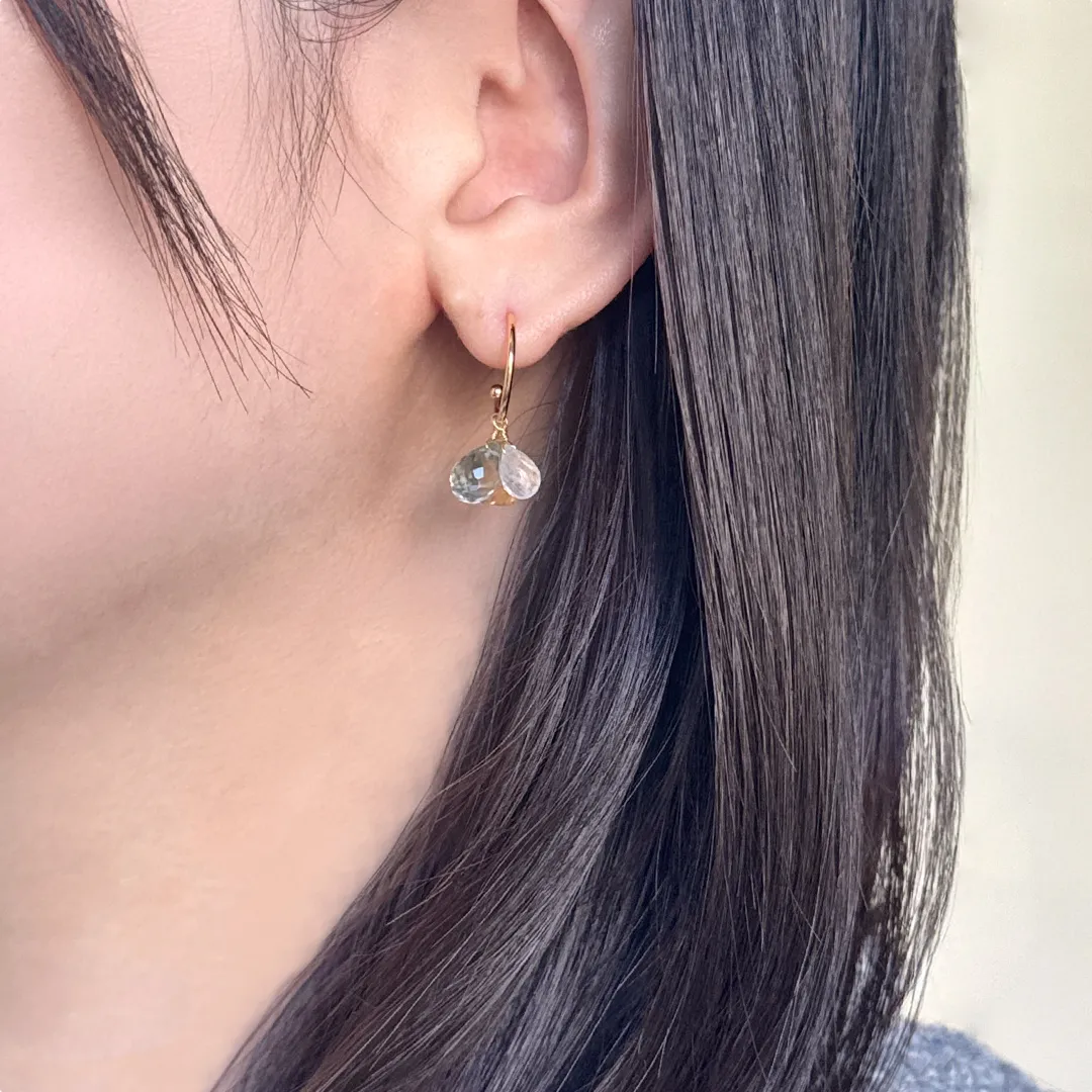 1点限り!K18 カラーストーン 5days チャーム ピアス