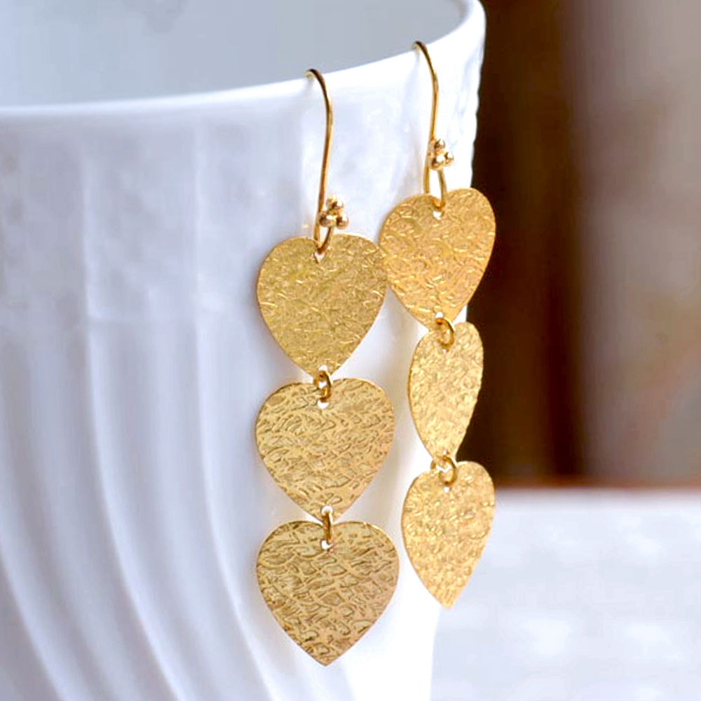 K14 インド製 エスニックハートピアス