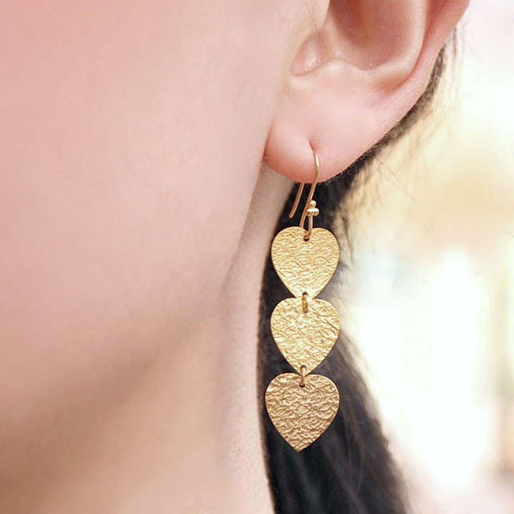 K14 インド製 エスニックハートピアス