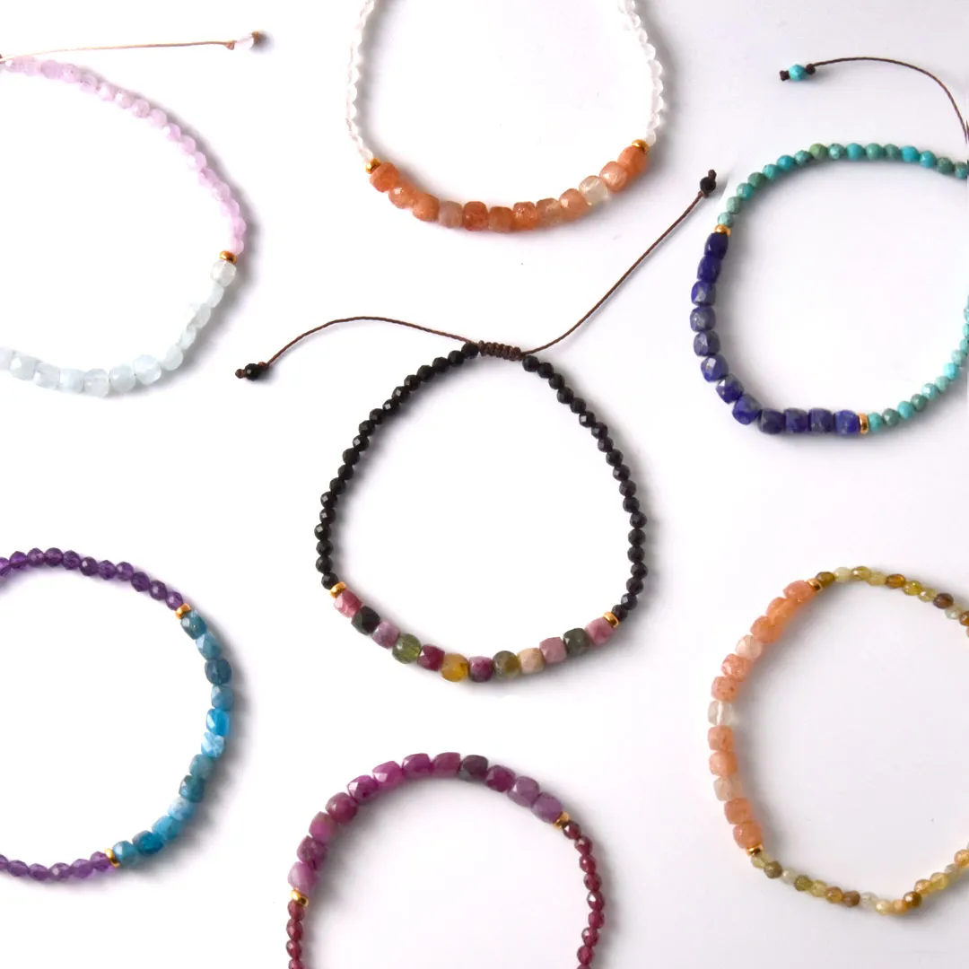 TWOtone stones ブレスレット　水晶×白蝶貝【Fortune Stone Table】