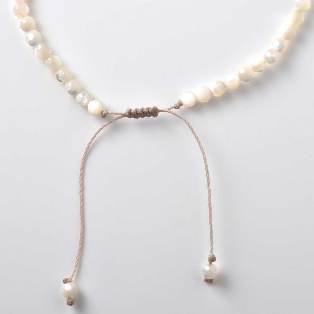 TWOtone stones ブレスレット　水晶×白蝶貝【Fortune Stone Table】