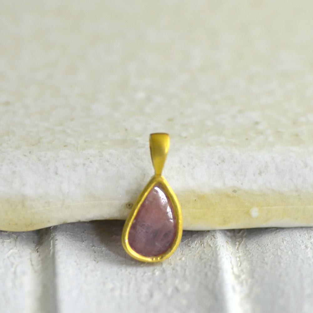 一点のみ!シルバー925 ピンクトルマリン リーフ ペンダントトップ