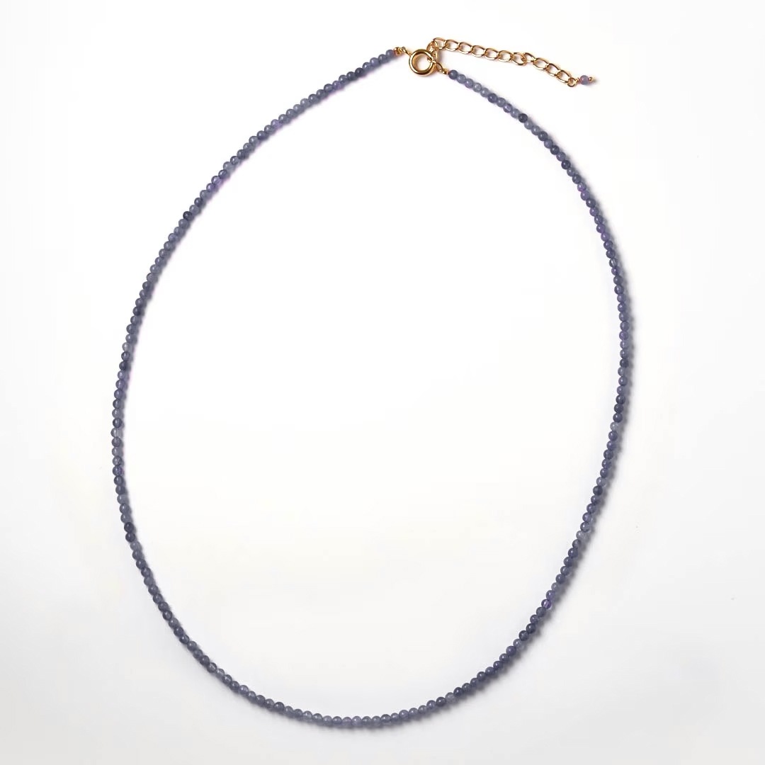 カラーで選ぶラウンドネックレス (2mm)　アイオライト【Fortune Stone Table】