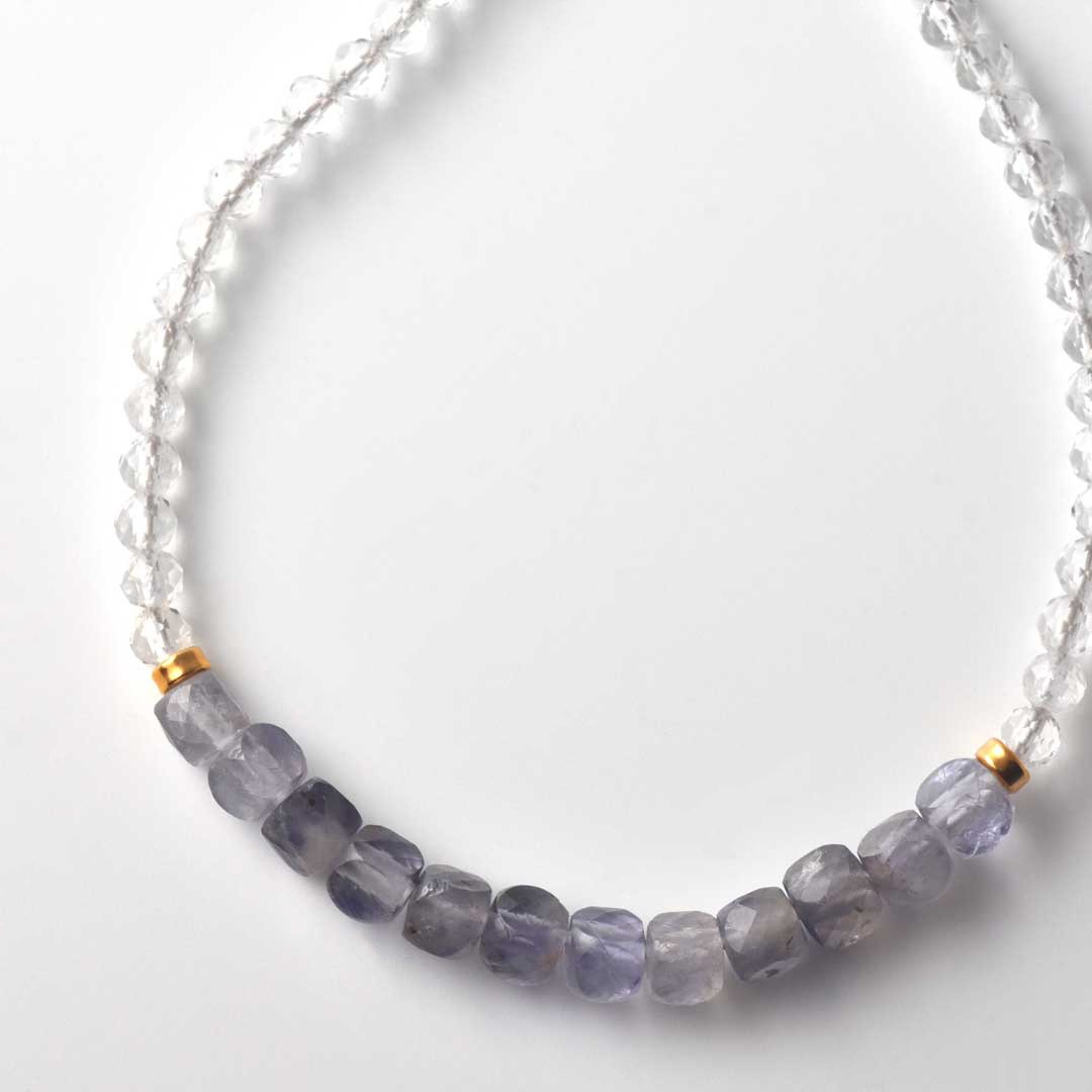 TWOtone stones ブレスレット　アイオライト×水晶【Fortune Stone Table】