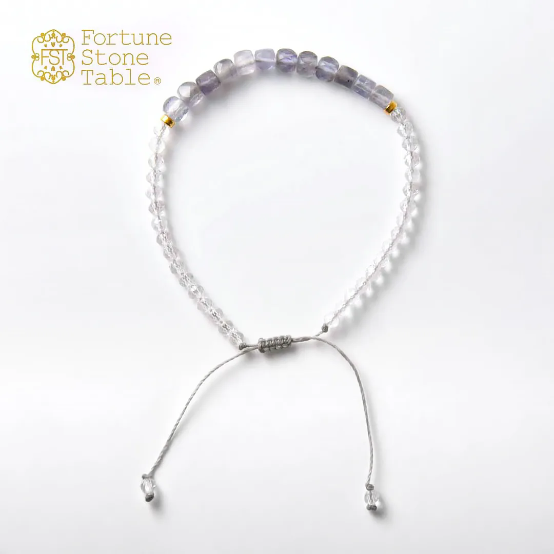 TWOtone stones ブレスレット　アイオライト×水晶【Fortune Stone Table】