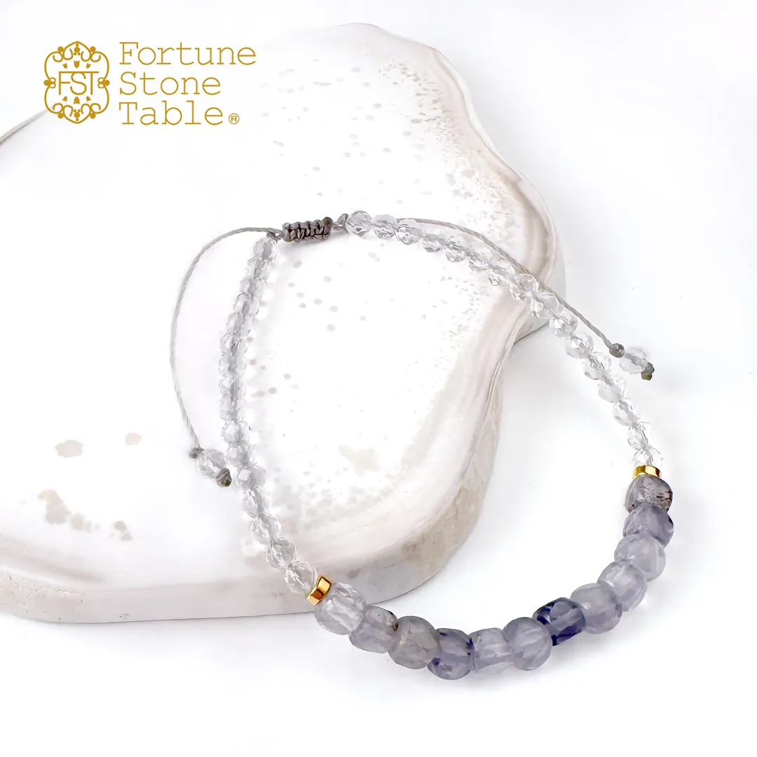 TWOtone stones ブレスレット　アイオライト×水晶【Fortune Stone Table】
