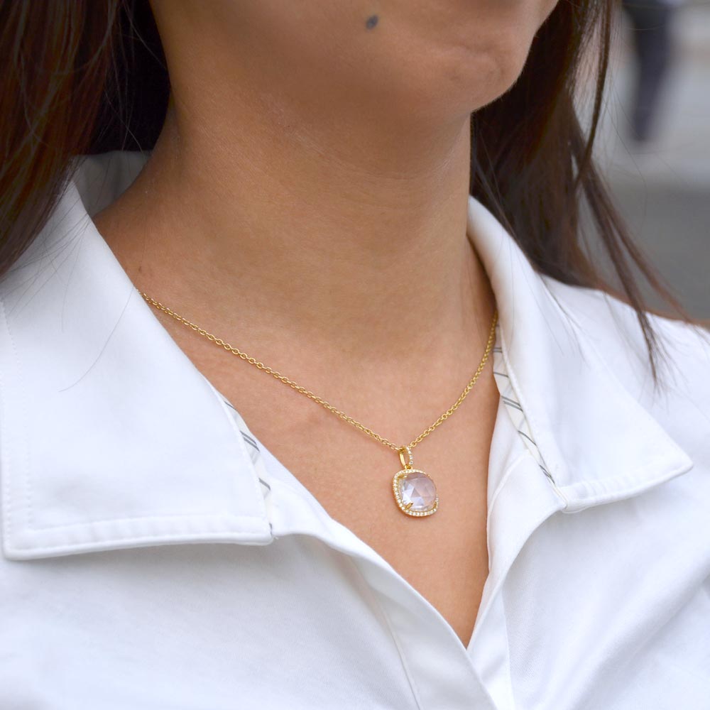 ュービックジルコニア スクエアーカット水晶 ペンダントトップ