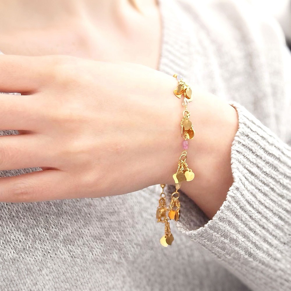 SV ( ゴールド仕上げ ) パーツ サファイア ブレスレット