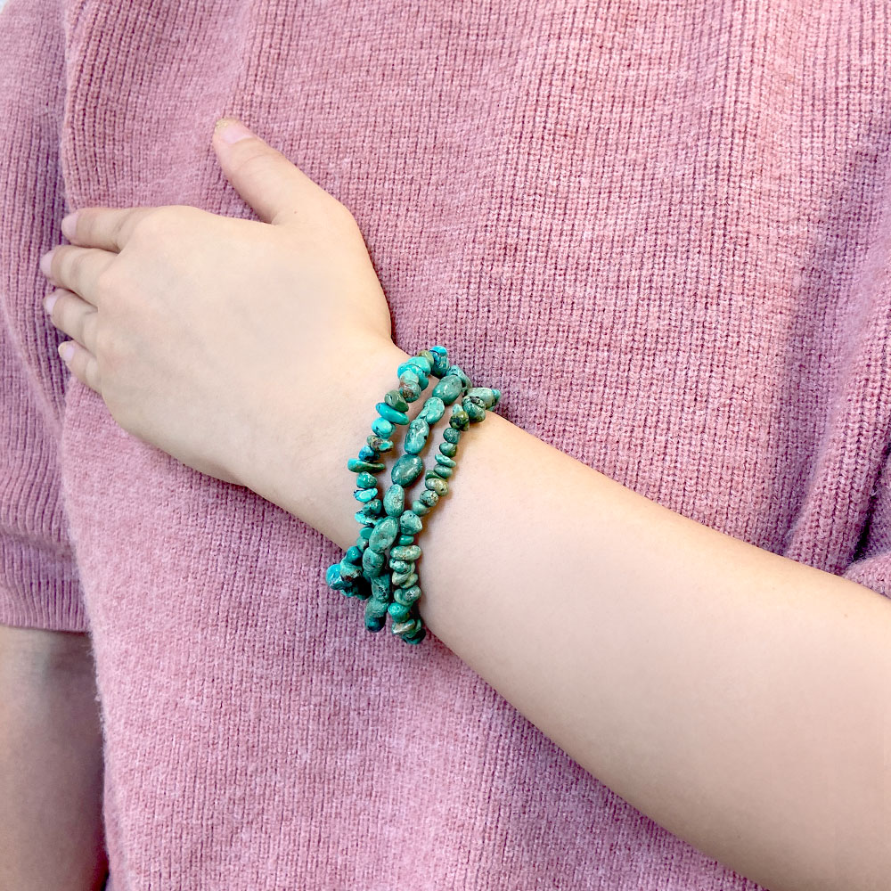 ターコイズ 3連ゴムブレス
