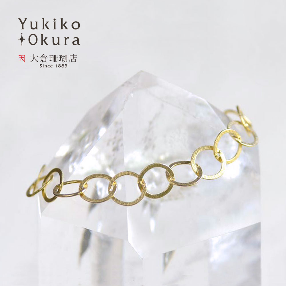 SV ゴールドカラー オーバルチェーンブレスレット