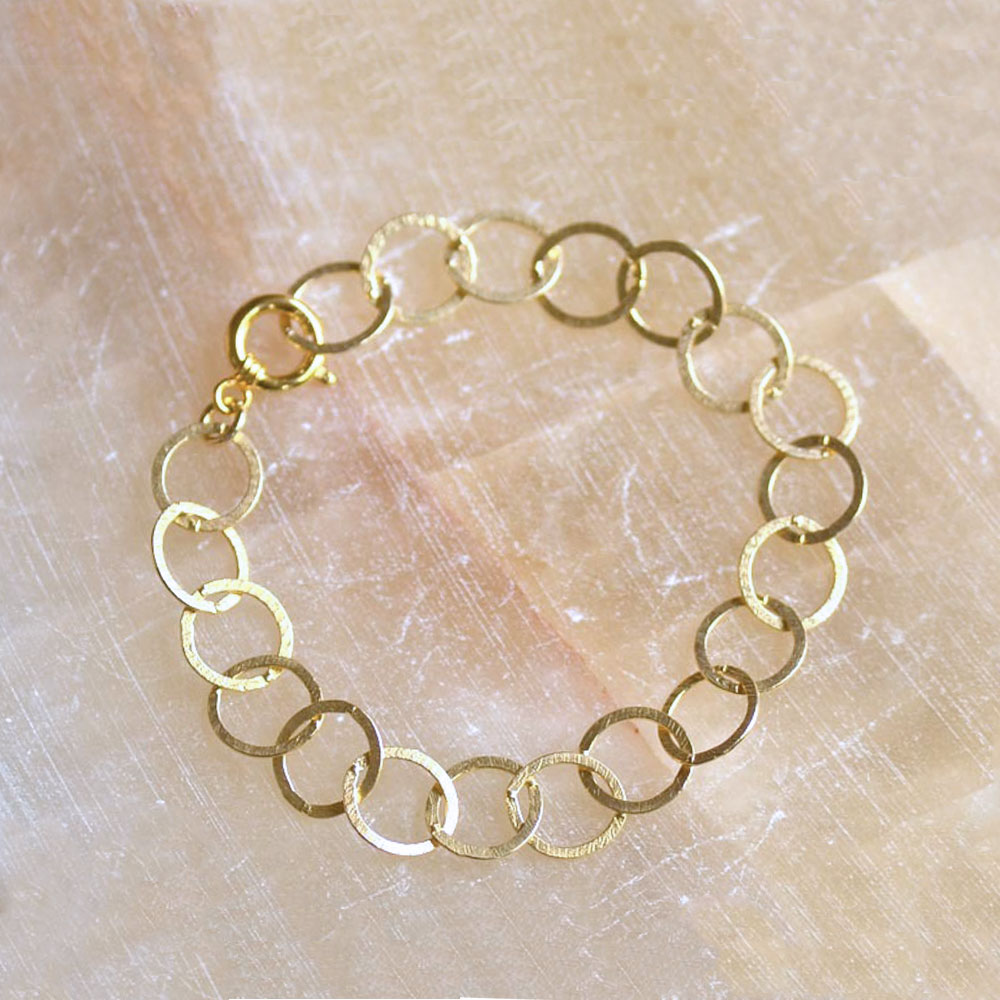 SV ゴールドカラー オーバルチェーンブレスレット