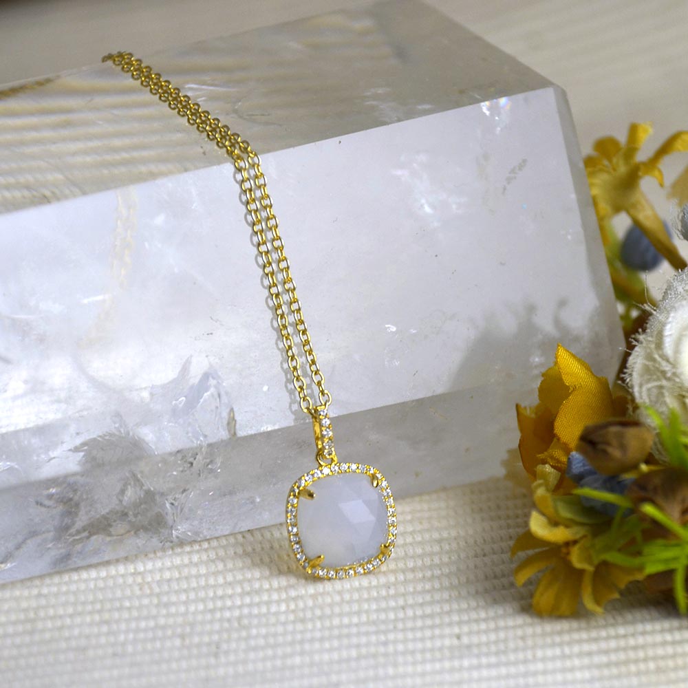 SV925 ブルーカルセドニー キュービックジルコニア ペンダントトップ