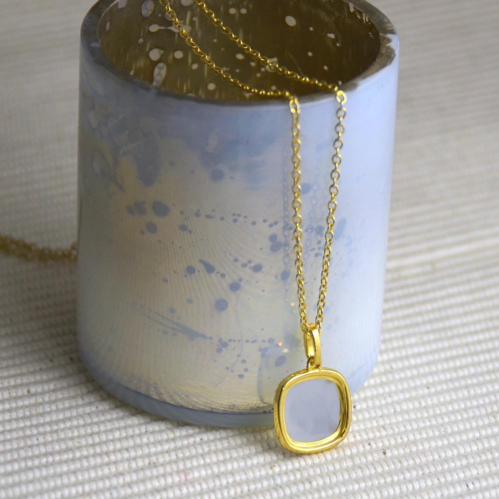 SV925 ブルーカルセドニー キュービックジルコニア ペンダントトップ