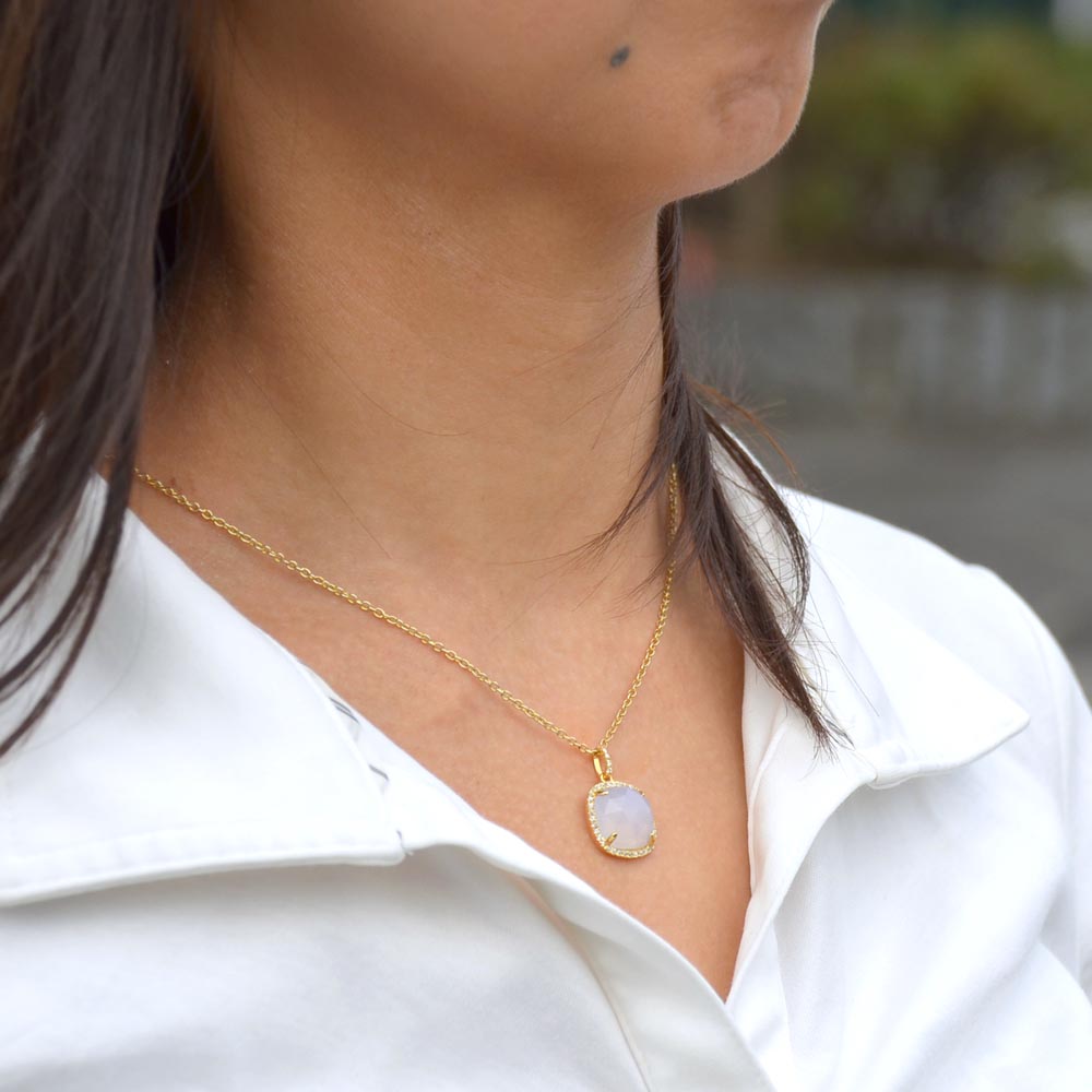 SV925 ブルーカルセドニー キュービックジルコニア ペンダントトップ