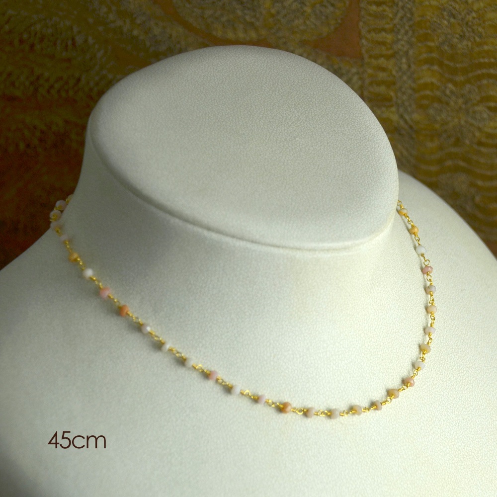 ピンク オパールシャンク巻き ネックレス