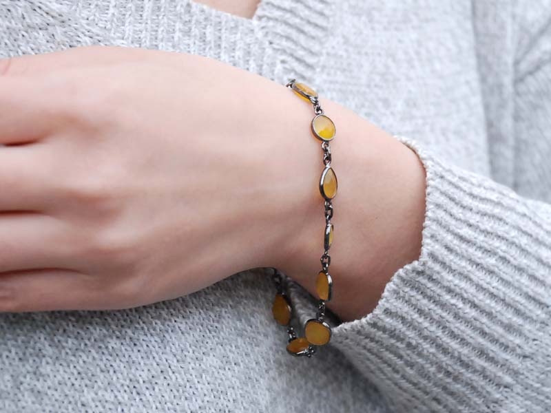 イエローカルセドニー ブレスレットウォッチ パワーストーンブレスレット イエローカルセドニーAAAA8ミリ