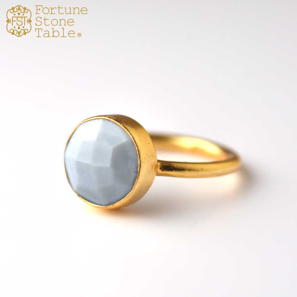 SVストーンベゼルリング ブルーオパール【Fortune Stone Table】