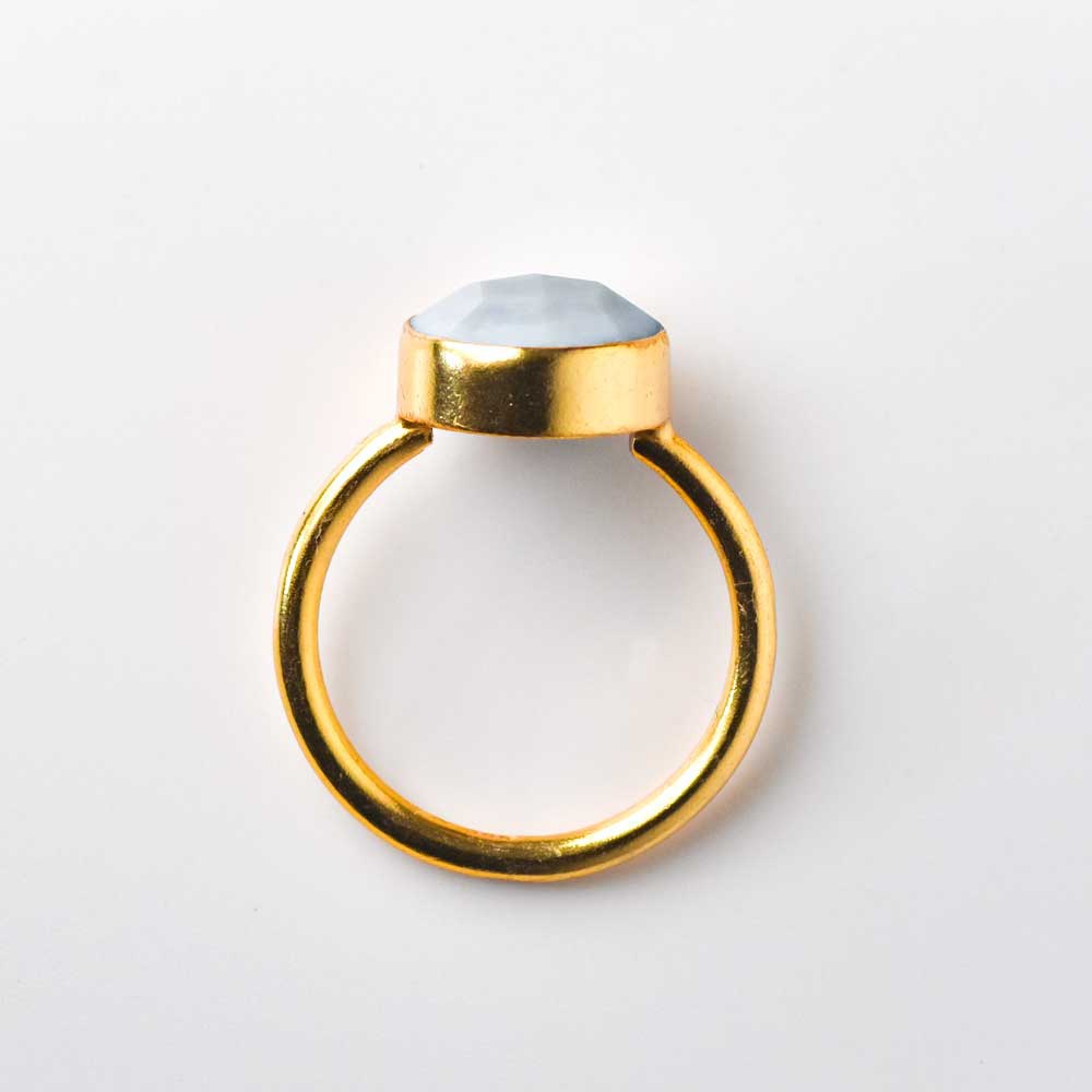 SVストーンベゼルリング ブルーオパール【Fortune Stone Table】