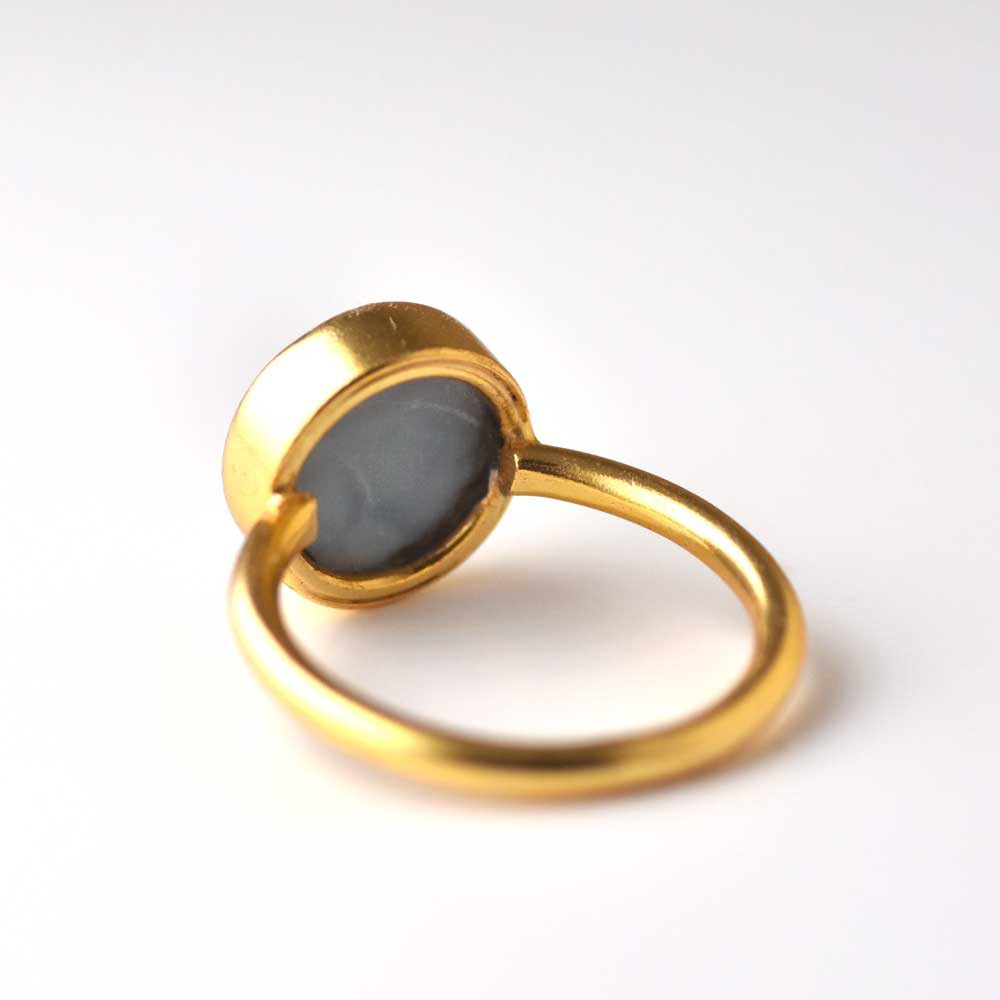 SVストーンベゼルリング ブルーオパール【Fortune Stone Table】