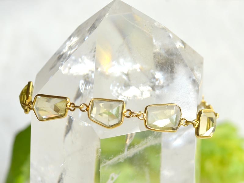 シルバー925(ゴールド仕上げ)レモンクォーツ ブレスレット