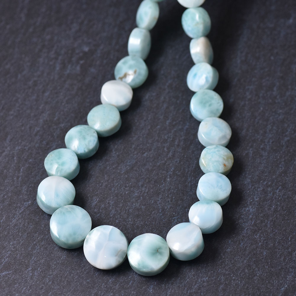 ラリマー コイン グラデーションネックレス