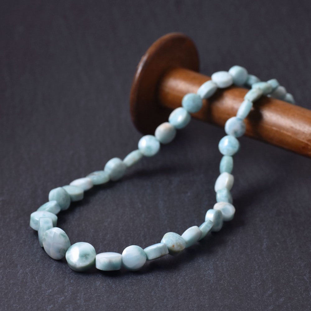 ラリマー コイン グラデーションネックレス