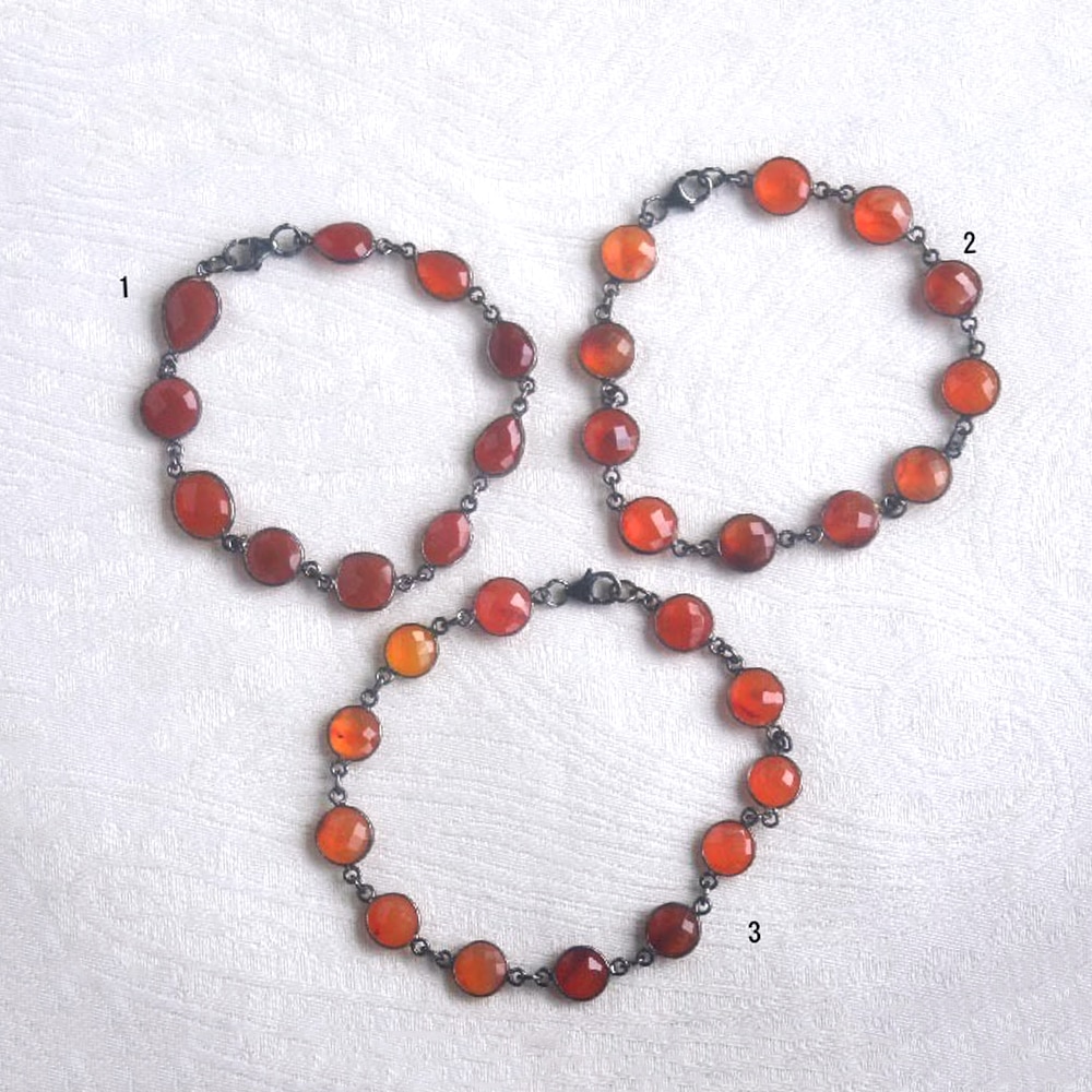 SV ( 銀古美仕上げ ) カーネリアン ブレスレット